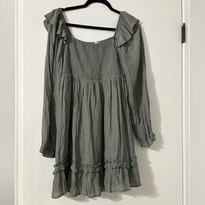 Altar’d State Green Ruffle Mini Dress